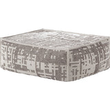 Gan Canevas Abstract Modular Pouf Ottoman | Silver/Light Gray 02CN21669CL90