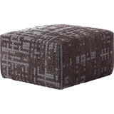 Gan Canevas Abstract Square Pouf Ottoman | Charcoal/Dark Gray 02CN28693CL91