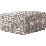 Gan Canevas Abstract Square Pouf Ottoman | Silver/Light Gray 02CN28693CL90