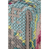 Gan Canevas Flowers Square Pouf Ottoman | Dark Gray 02CN28893CL76