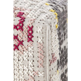 Gan Canevas Flowers Square Pouf Ottoman | Light Gray 02CN29093CL92