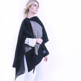 Reversible Solid Wool Wrap - Black Toast