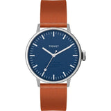 Tsovet SVT-SC38 Navy & White Watch | Tan Leather SC112813-45