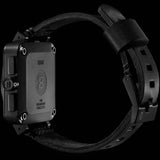 Minus-8 Square Black/Black Chronograph Watch | Leather