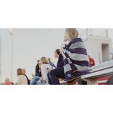 Faribault Tailgating Wool Throw | Purple/Grey -Silver Edging BTRSNVX090