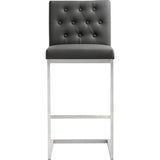 TOV Furniture Helsinki Grey Stainless Steel Barstool (Set of 2) | Grey- TOV-K3644