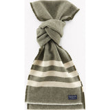 Faribault Trapper Wool Scarf | Olive/Cream Stripe 9394 10x72