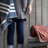 Faribault Trapper Wool Throw | Navy/Natural 6201 50" x 72"