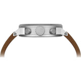 Tsovet JPT-TS44 Silver & White Chronograph Watch | Brown Leather TS110111-40