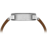 Tsovet JPT-TS44 Japan Quartz Steel & White Chronograph Watch | Tan Leather