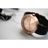 LEFF amsterdam D38 Tube Watch | Rose Gold / Black Leather Strap-LT71031