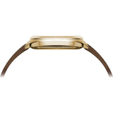 Tsovet JPT-TW35 Yellow Gold Watch | Brown Leather