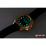 Lum-Tec V14 18K Gold PVD Coated Watch - Black Croc Leather Strap