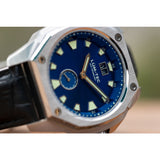 Lum-Tec V8 Big Date Watch - Black Croc Leather Strap