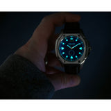 Lum-Tec V8 Big Date Watch - Black Croc Leather Strap