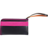 Cote et Ciel Large Leather Wallet | Black/Pink/Orchid 28086