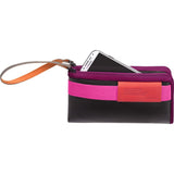 Cote et Ciel Large Leather Wallet | Black/Pink/Orchid 28086