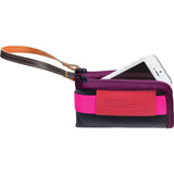 Cote et Ciel Medium Leather Wallet | Black/Pink/Orchid