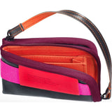 Cote et Ciel Medium Leather Wallet | Black/Pink/Orchid