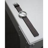 LEFF amsterdam D42 Tube Watch | Steel/Brown Leather Strap