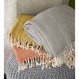 Zestt Herringbone Organic Cotton Throw | Citron