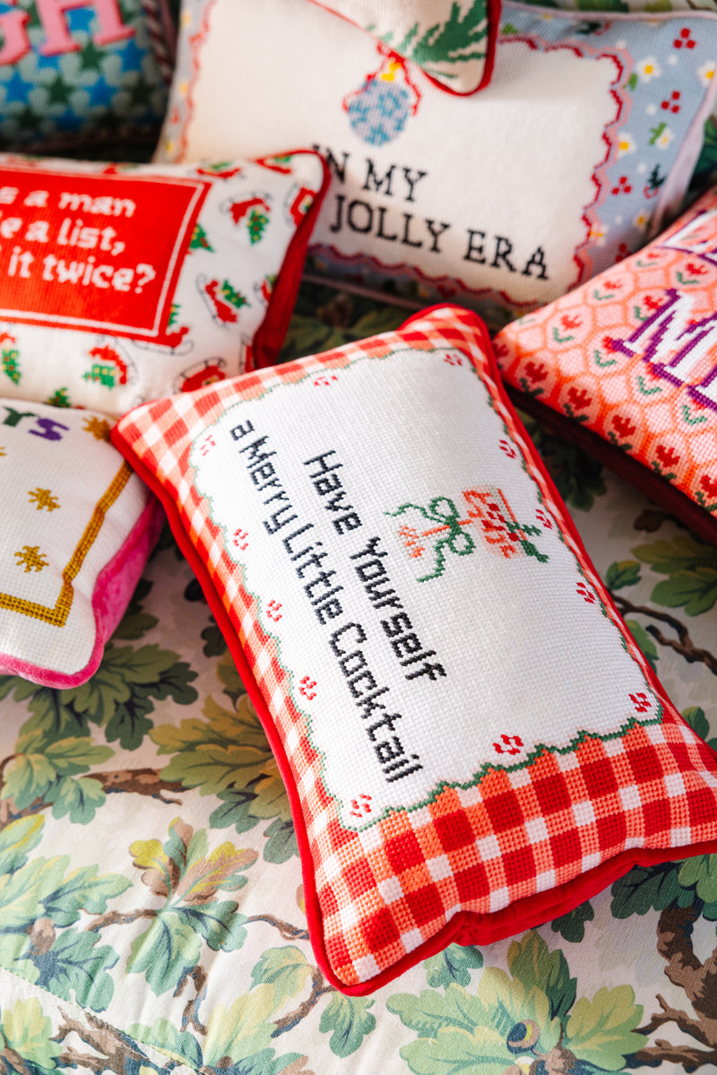 Furbish Needlepoint Decorative Throw Pillow