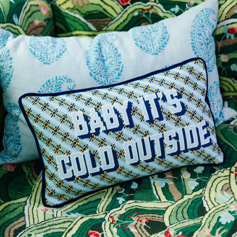 Furbish Needlepoint Decorative Throw Pillow