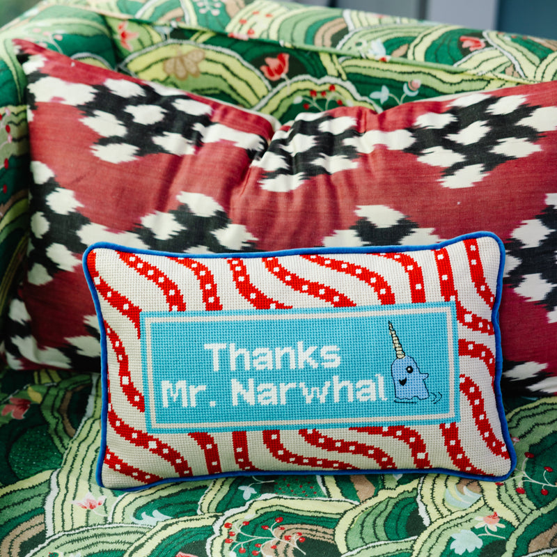 Furbish Needlepoint Decorative Throw Pillow