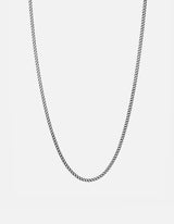 3mm Cuban Chain Necklace, Sterling Silver