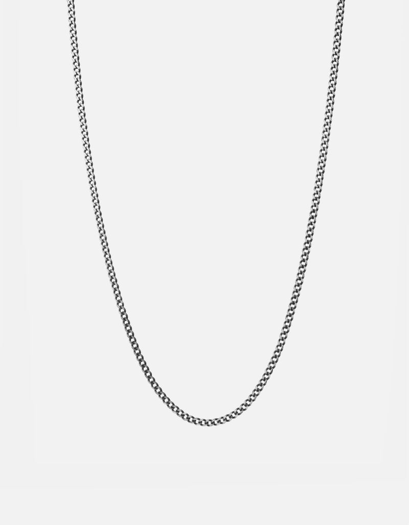 3mm Cuban Chain Necklace, Sterling Silver