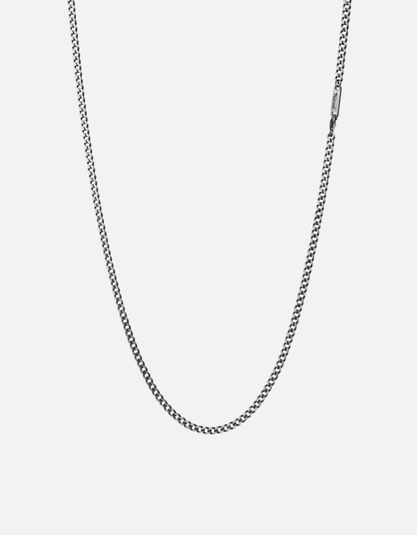 3mm Cuban Chain Necklace, Sterling Silver