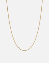 2mm Cuban Chain Necklace, Gold