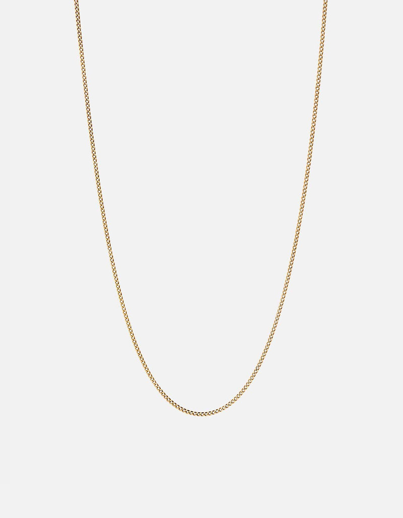 1.3mm Cuban Chain Necklace, Gold Vermeil