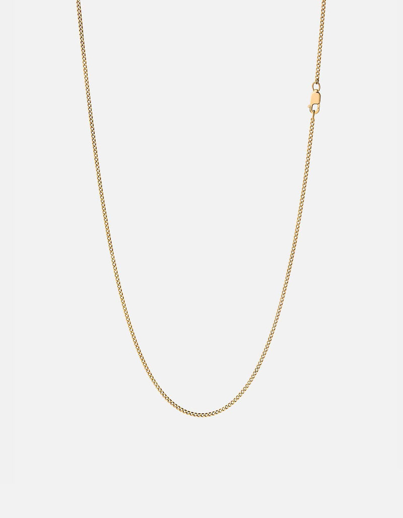 1.3mm Cuban Chain Necklace, Gold Vermeil