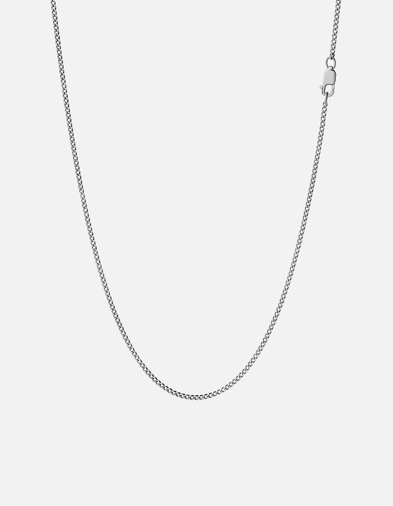 1.3mm Cuban Chain Necklace, Sterling Silver