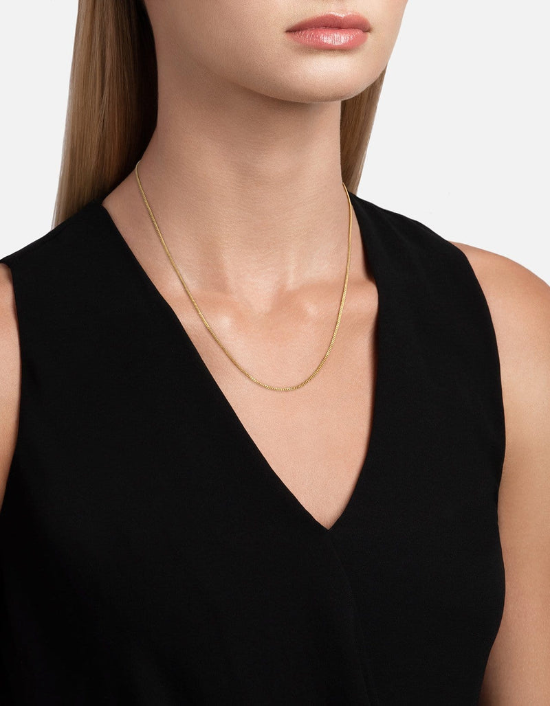 1.3mm Cuban Chain Necklace, Gold