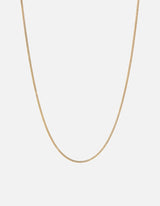 2mm Cuban Chain Necklace, Gold