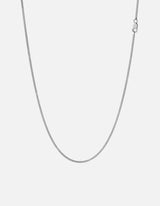 2mm Cuban Chain Necklace, Polished Silver