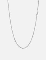 3mm Cuban Chain Necklace, Sterling Silver