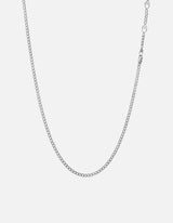3mm Cuban Chain Necklace, Sterling Silver