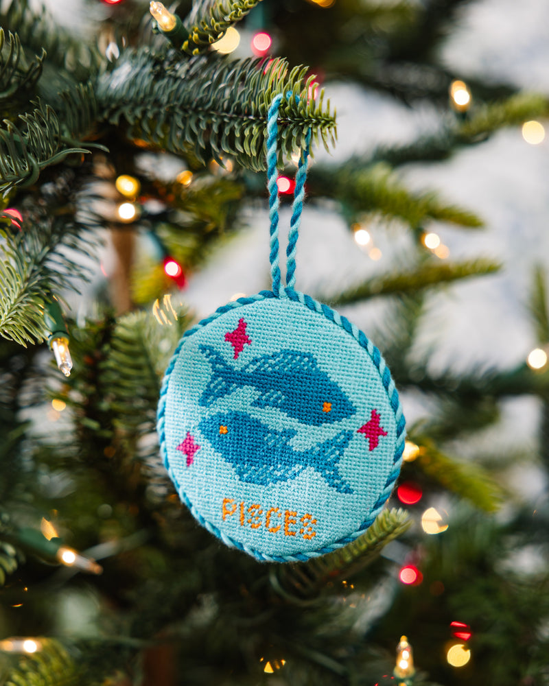 Furbish Needlepoint Zodiac Ornament
