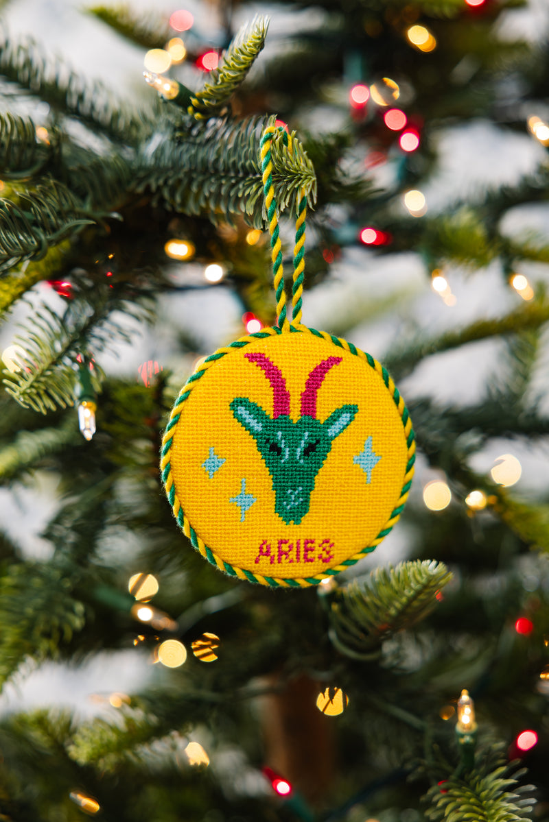 Furbish Needlepoint Zodiac Ornament