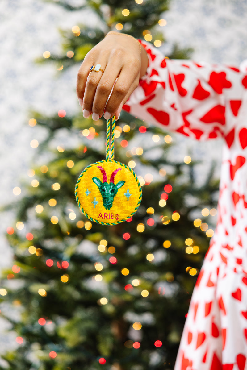 Furbish Needlepoint Zodiac Ornament