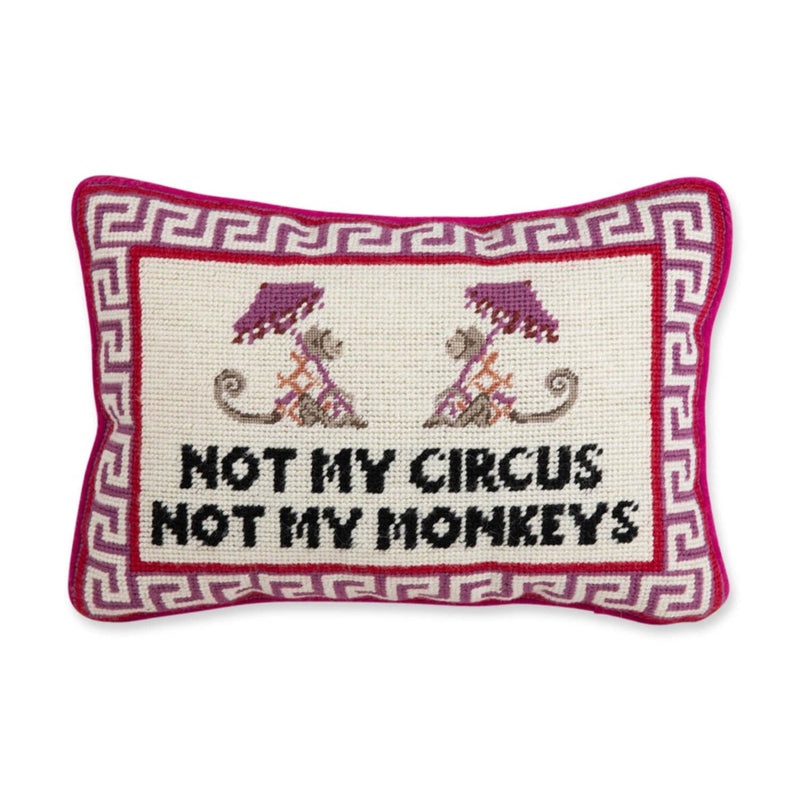 Furbish My Circus Needlepoint Pillow