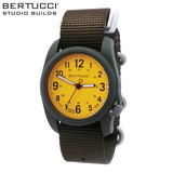 Bertucci DX3 Field Studio  Pro-Yellow dial / Black case- #123 Defender Olive™ nylon band