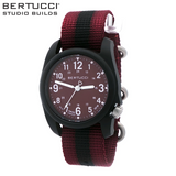 Bertucci DX3 Field Studio  Legion Red dial / Black case- #165 Legion Red w/ Black Pro-Stripe nylon band
