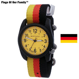 Bertucci Flags Of Our Family Pro-Yellow dial / Black Case- #411 Germany nylon band