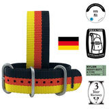 Bertucci Flags Of Our Family Pro-Yellow dial / Black Case- #411 Germany nylon band