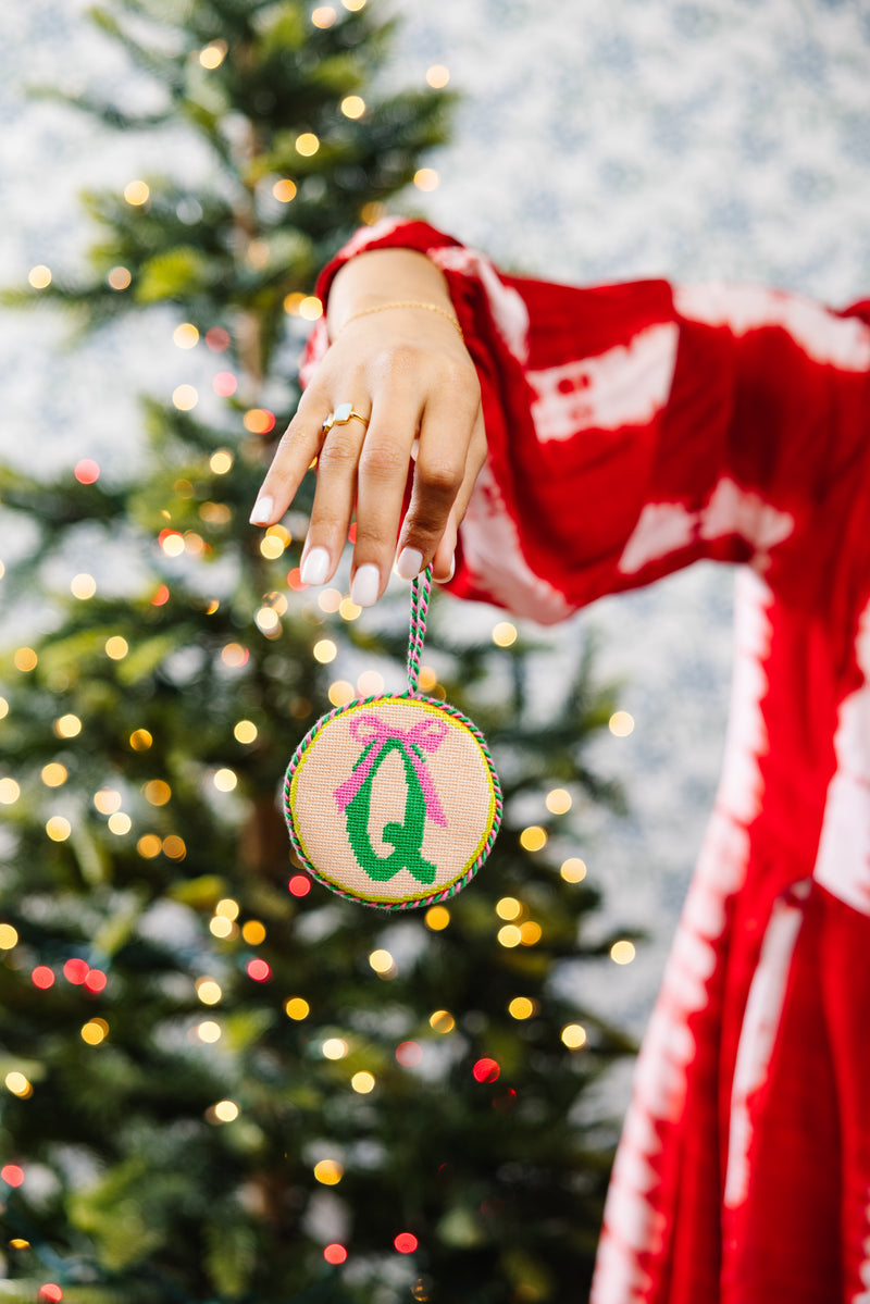 Furbish Needlepoint Monogram Ornament
