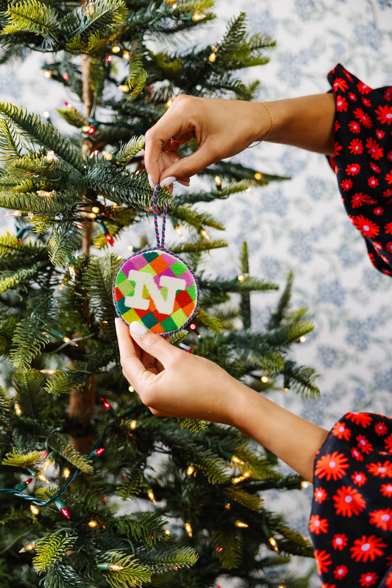 Furbish Needlepoint Monogram Ornament